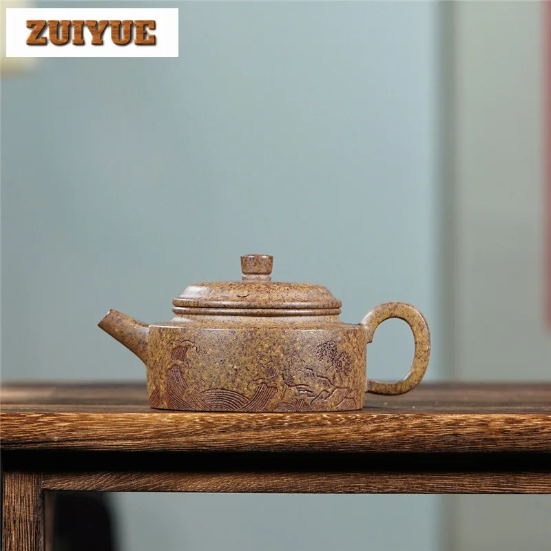 150 ml Yixing Purple Clay Teapot Ručne vyrábaný hrniec Surová ruda s vysokou teplotou bahenný čaj, ktorý vyrába kanvicu s infuserom zisha teaset