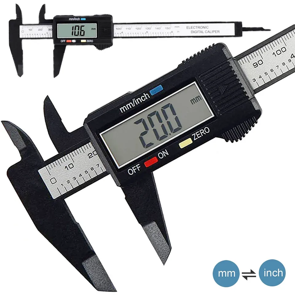 150 mm elektronický digitálny strmeň 100 mm 0,1 mm merací nástroj Vernier Micometer Meering Tool Hĺbka prístroja Pachometer