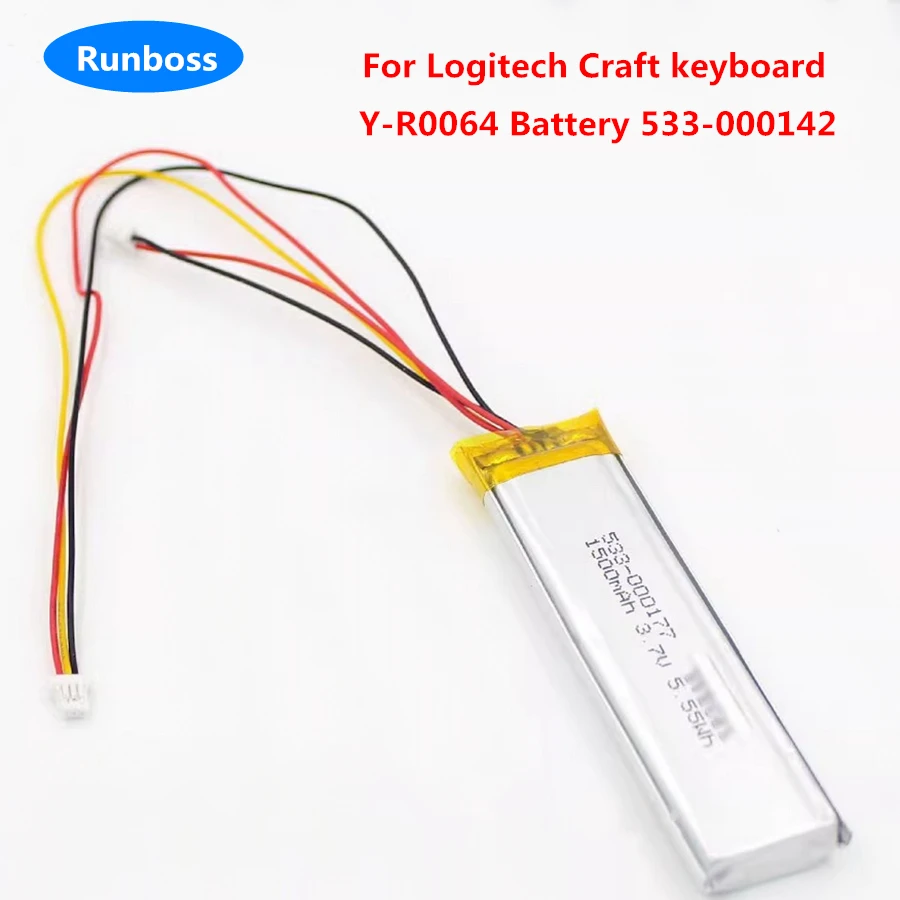 1500 mAh klávesová batéria nová výmena vysokej kvality pre remeselnú klávesnicu Logitech, batéria Y-R0064 533-000142