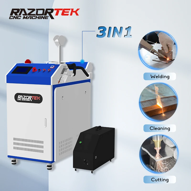 1500 W zvárací laserový stroj 3in1 2000 W laser Clean/Weld/Cut Machine Voda chladená vreckový laserový zvárací stroj