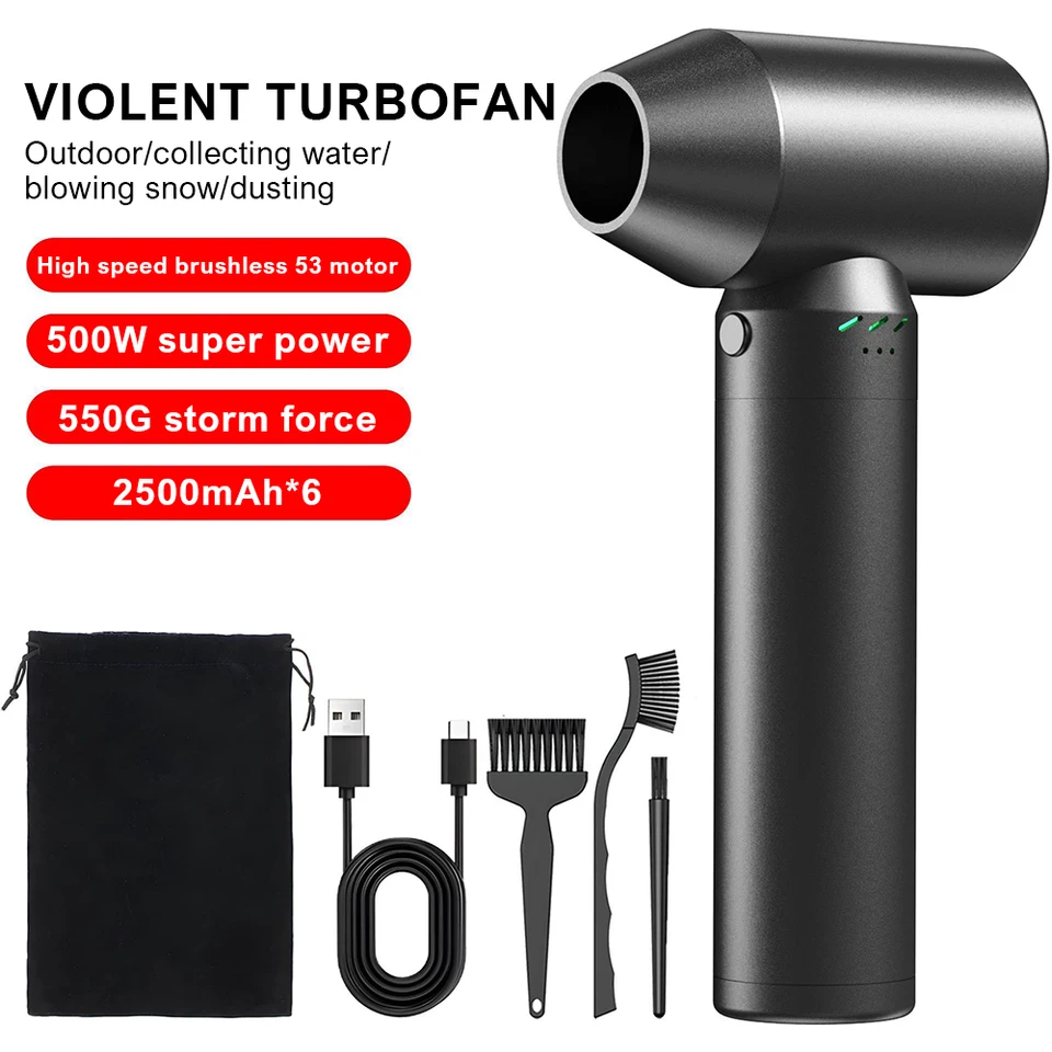 15000 mAh Turbo Jet Ventilátor 3 Speed ​​Control 80000 ot / min