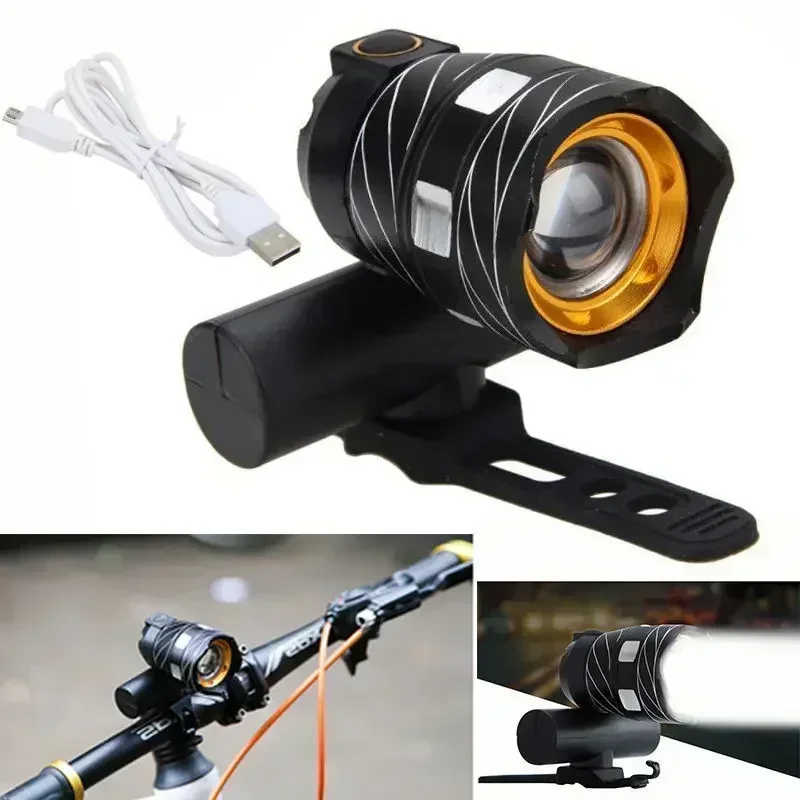 1500LM T6 LED svetlo bicykel/bicykel/svetlo set USB Nabíjateľný svetlomet/baterka nepremokavá zväčšiteľná cyklistická lampa pre bicykel