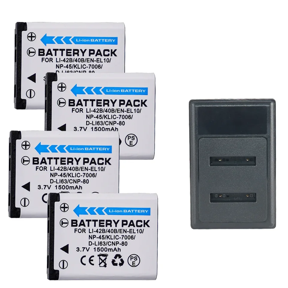 1500MAH 3,7V EN-EL10 LI-42B LI-40B NP-45 NP-42 CNP-80 D-LI63 BATTERICKÁ KAMERATA pre FUJI