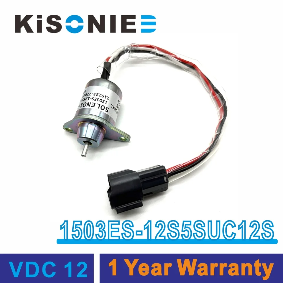 1503ES-12S5SUC12S 12V palivo vypnuté solenoid 119233-77932 pre Hyundai Daewoo Komatsu Excavator Yanmar Solenoid motor