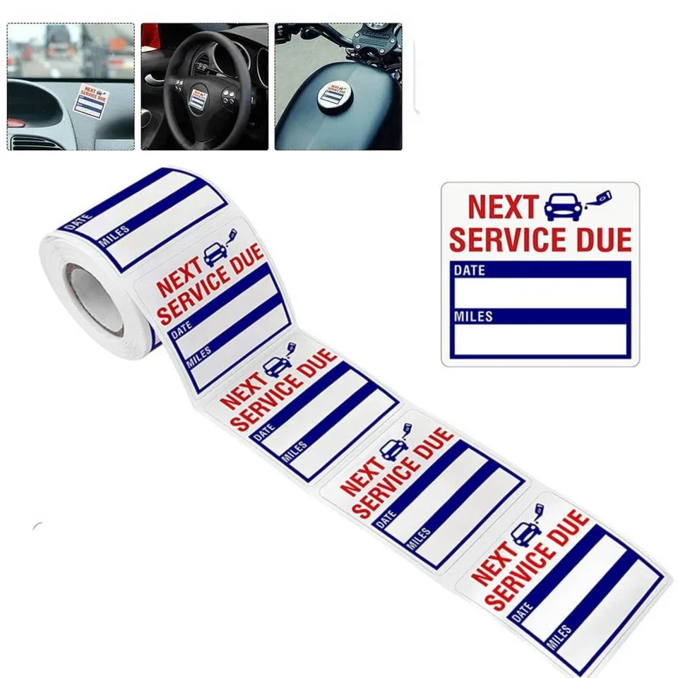 150pcs/roll olejový výmena/servisné pripomenutia nálepky na nálepku na nálepku na štítky lepidla
