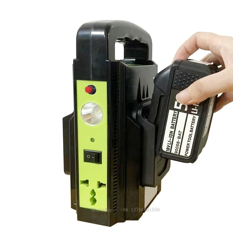 150W napájací invertor pre Makita 18V batéria 110V 230V Outdoor Mobile Litium Battery Inverter Power Bank Converter s LED svetlom