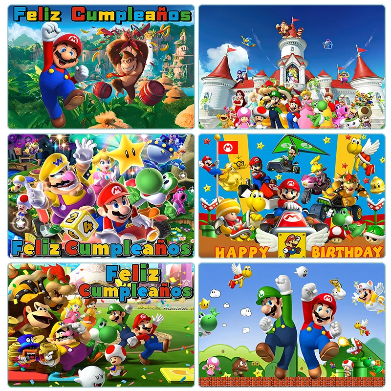 150x100 Disney Super Mario Detské narodeninové pozadie Girl Girl Birthday Party Photography Ress