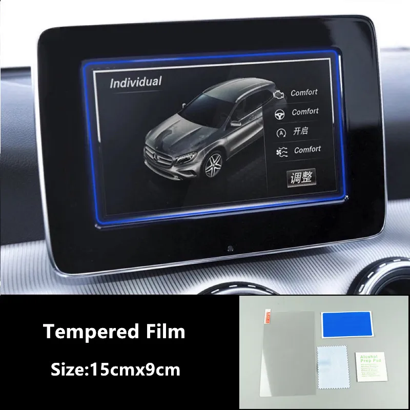 150x90mm stredná navigačná navigačná obrazovka Temperované nálepky na ochranu filmu pre Mercedes Benz CLA 2014-2015 180 200 2016-2017