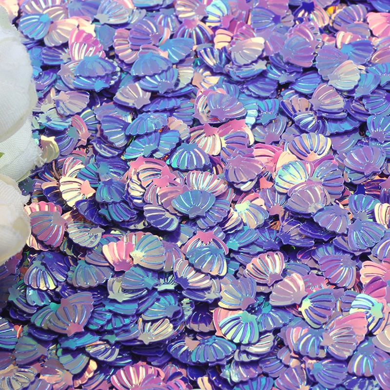15g 7 mm dúhové kovové trblietky Shell Confetti Mermaid Party Table Flitry rozptyl DIY dekorácie Svadba pod morom