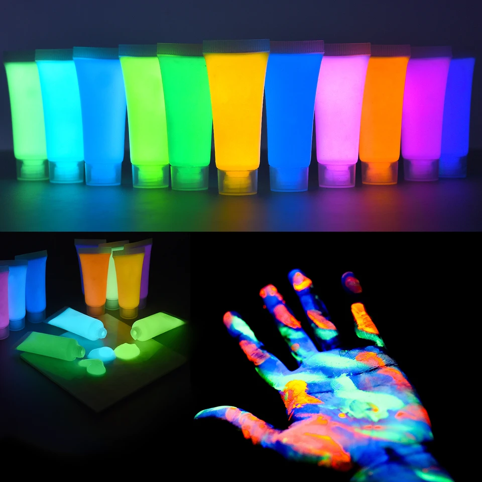15G Fluorescenčný pigment žiarivá žiara v tmavej epoxidovej živicovej pigmente Akrylové farby Halloween DIY Party Resin Supplies
