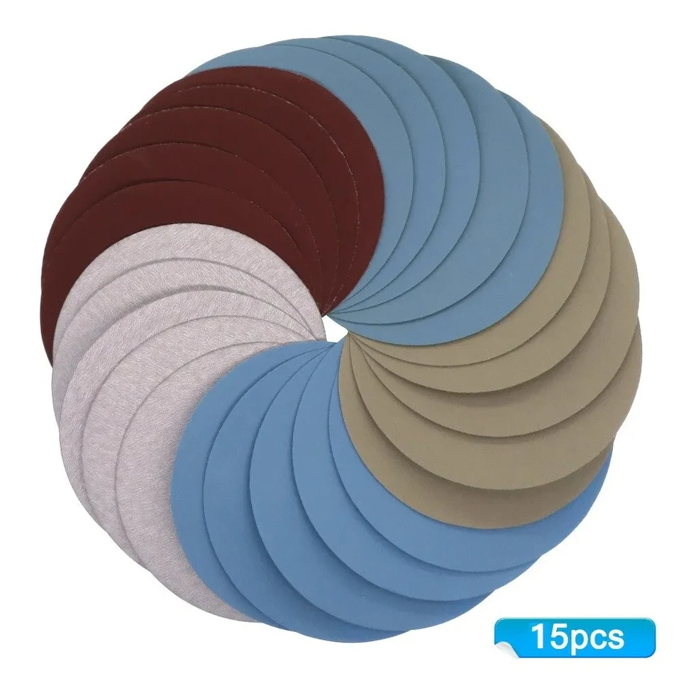 15ks 125 mm palcov štrk 1000 2000 3000 4000 5000 brúsnych diskov Hook Loop Siepper Disk Disk