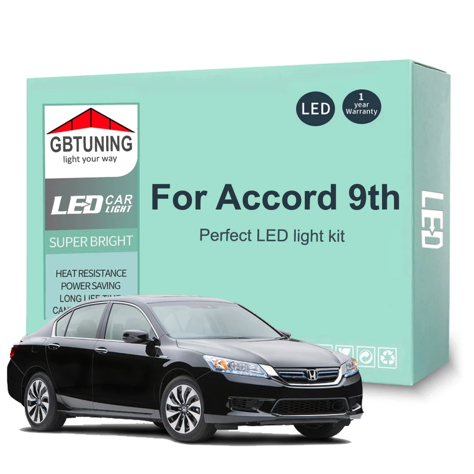 15ksové príslušenstvo pre autá pre Honda Accord 9 Mk9 9. Gen 2013 2014 2015 2016 2016 2017 Canbus Dome LIF Interiérová žiarovka LED žiarovka LED žiarovka LED