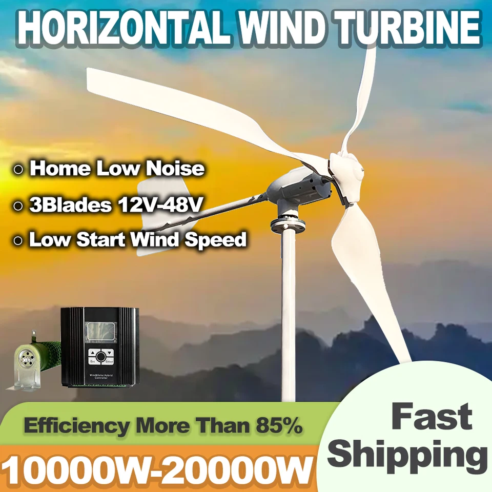 15KW Horizontálna os Maglev veterná turbína Vysoké napätie Generátor 24 V 48V 10000W Ovládač nabíjania Domácnosť Free Energy Free Energy Free Energy