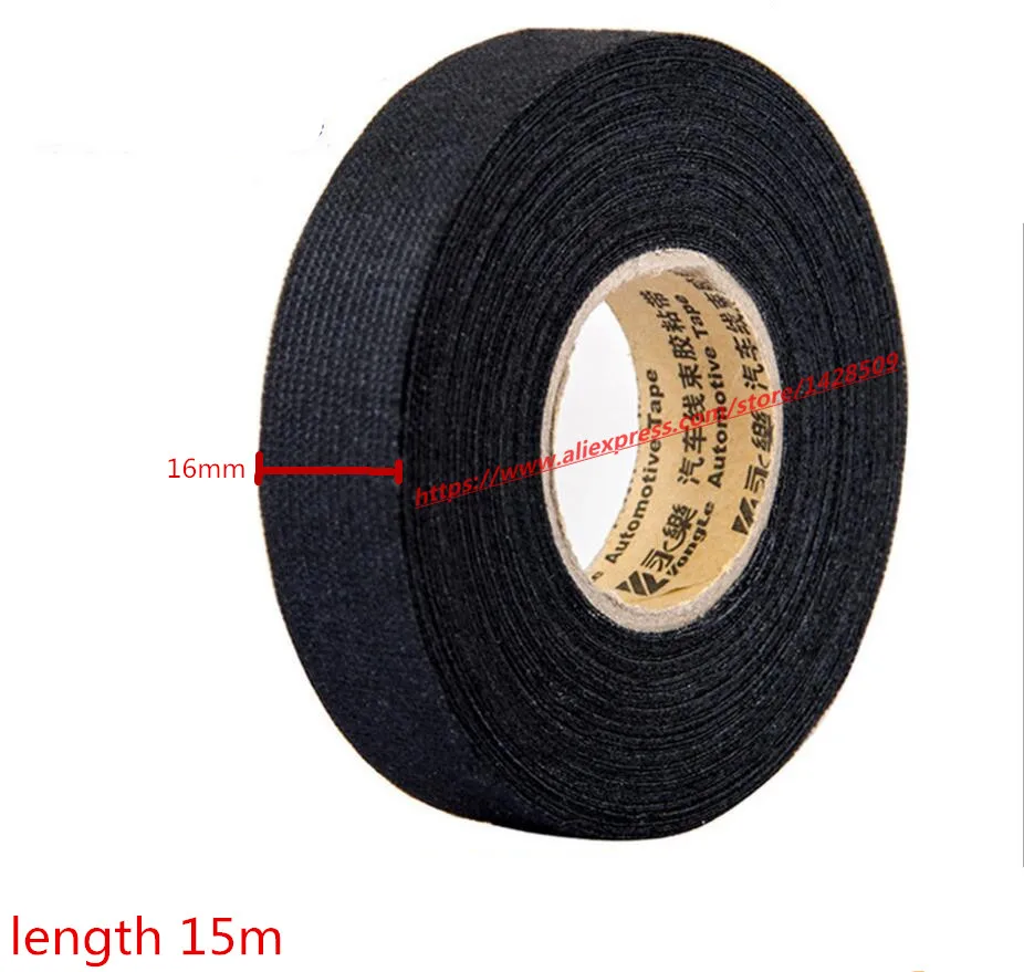 15mmx15m Univerzálna flanelová tkanina Trieska Automobilový káblový zväzok Black Flanel Car Anti Rattle Self Adhesive Felt Tape Tape