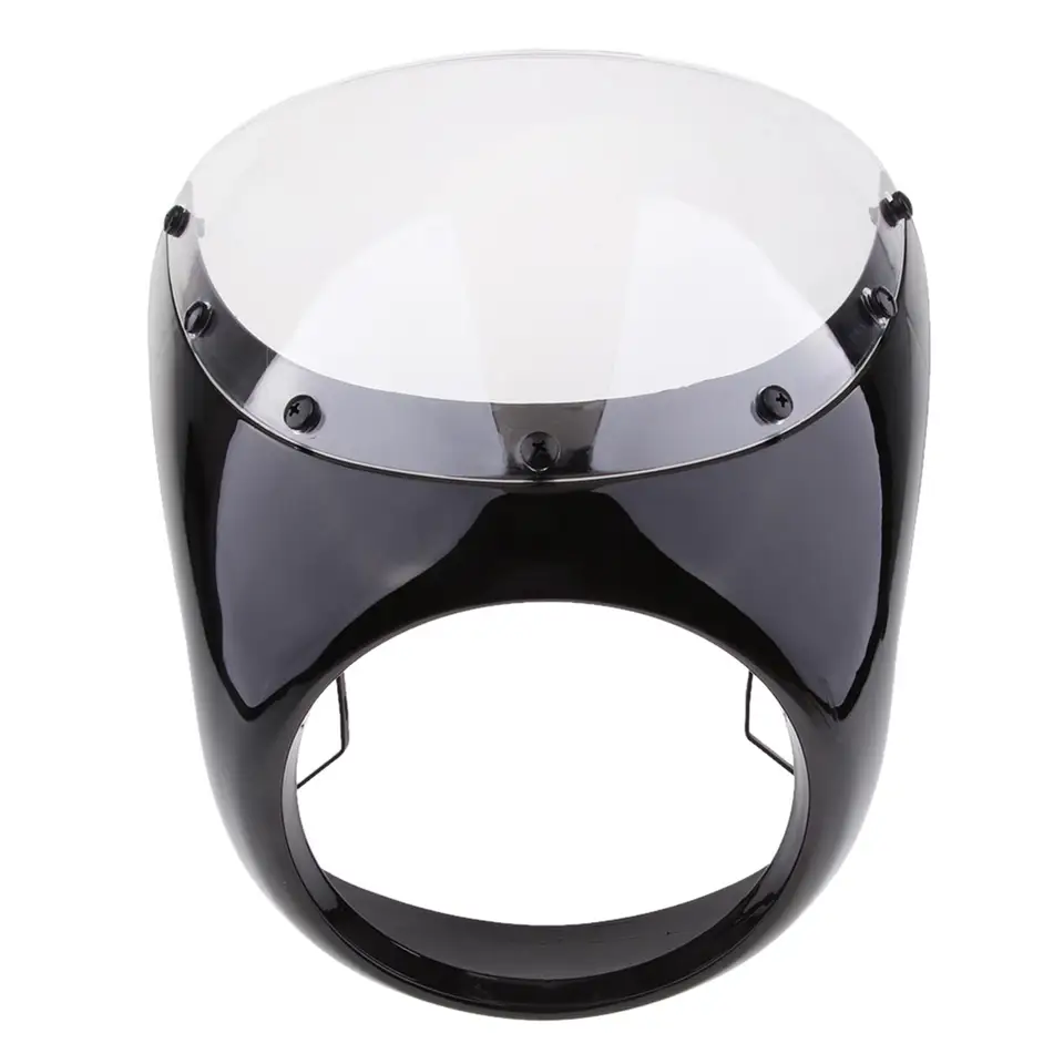 16-18 cm motocyklové svetlometový kapotáž Round Retro Cafe Motorbike Light Mask predné krytiny vidlice pre retro kaviareň pretekárov