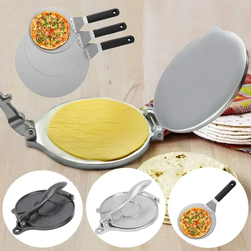 16/20 cm Tortilla Press Maker Hliníková zliatina Príručka Nástroje Nástroje Kuchynské pečivo varenie doplnky Round Pizza Spattula