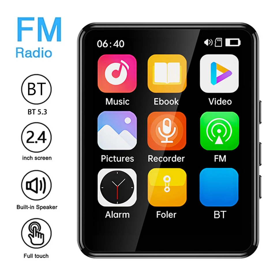 16/32/64 GB MP3 Player Sports MP3 Player Bluetooth-kompatibilný5.3 Hudobný stereofónny prehrávač s elektronickou knihou Rádiu FM Radio Radi