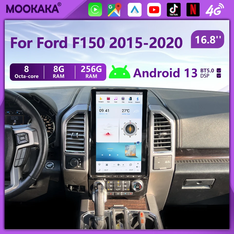 16.8 '' Wireless CarPlay Apple Autoradio pre Ford F150 F-150 2015-2020 CAR RADIO RADIOP RADIO MULTIMEDIA Android13.0