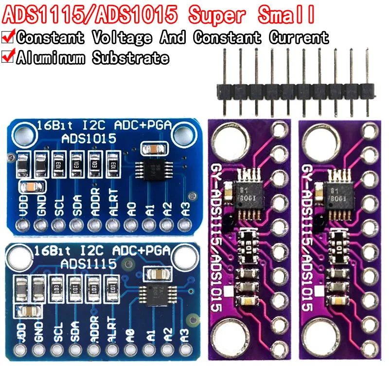 16 -bit I2C ADS1115 ADS1015 MODUL ADC 4 kanál s progresívnym zosilňovačom 2,0V až 5,5 V pre Arduino RPI