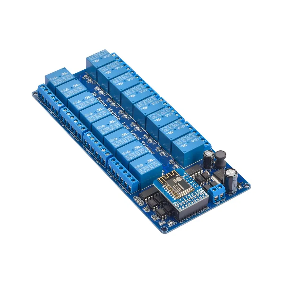 16 -kanálový reléový štít Modul DC 5V 12V s OptoCouplerom na palube ESP8266 WiFi Modul pre súpravu Arduino DIY
