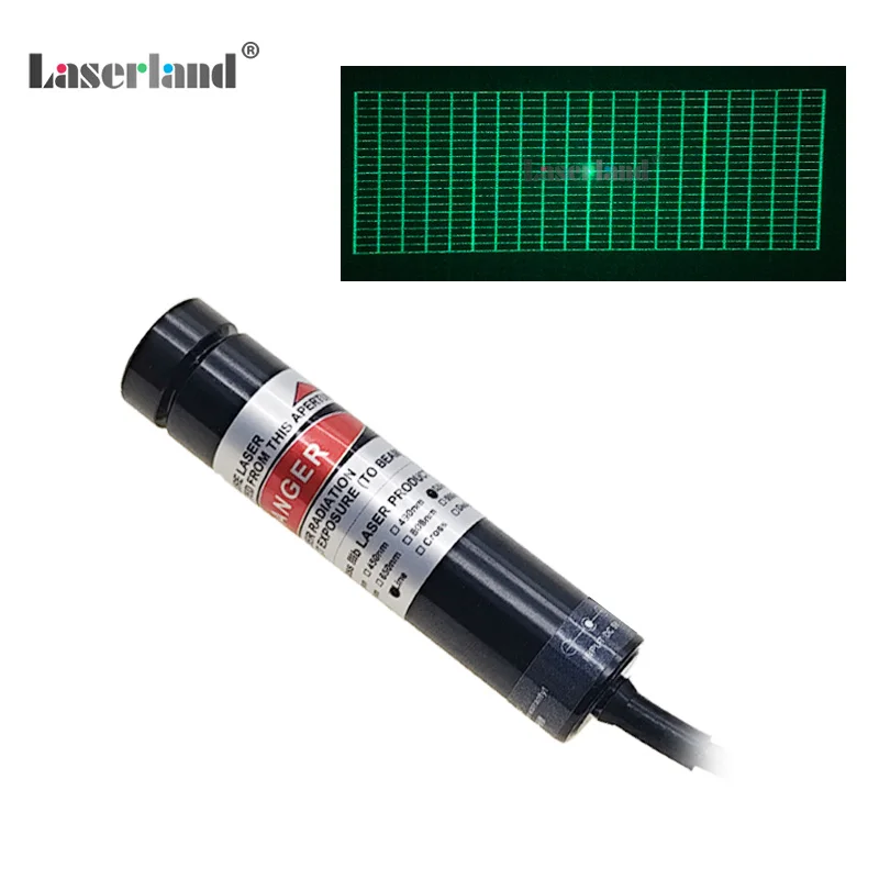 16 mm 520nm 30MW 5V 20*20 Obdĺžniková mriežka laserový laserový modul