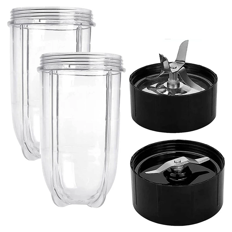 16 oz Blender Cups2 & Cross Blade & Flat Blade Montáž na 250 W Magic & Bullet MB1001MB 1001B MBR-1701 Smoothie Blender