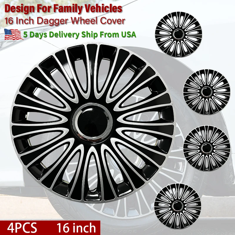 16 -palcová súprava hubcaps set 4 poťahov na pneumatiky 4 kolies, kryt na okraji kolies s Toyota Volkswagen VW Chevy Nissan Sentra Honda Civic Cadillac