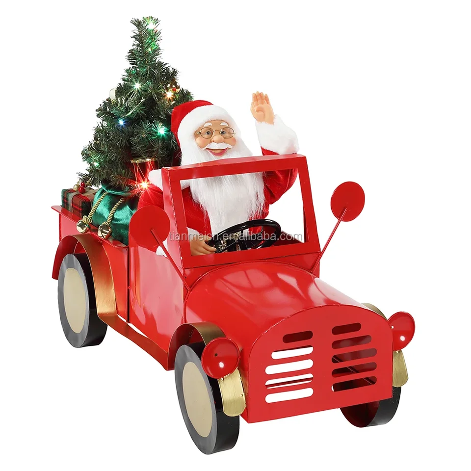 160 cm hudobný animovaný elektrický santa claus kamión vlastné vianočné ozdoby prázdninové dekorácie figurína Santa Claus Electric