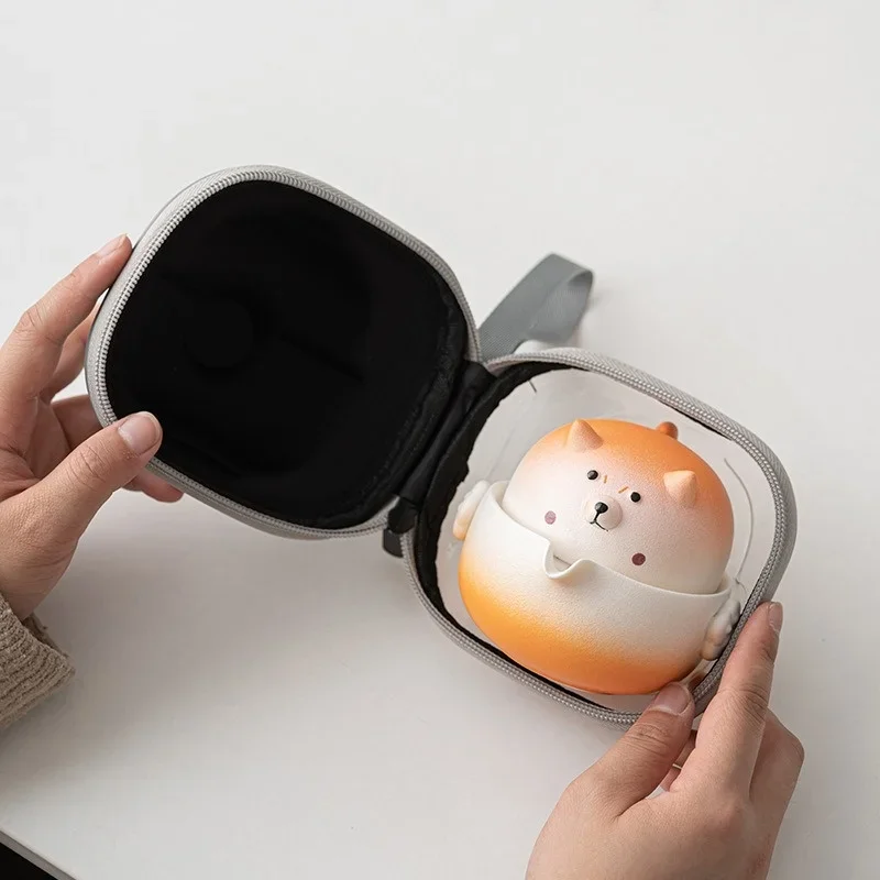 160 ml kempingový cestovný čaj Set vonkajšie roztomilé čajové kanáliky a šálky prenosná keramika Čajový šálka s úložným taškou Kung Fu TEA SET Teacup