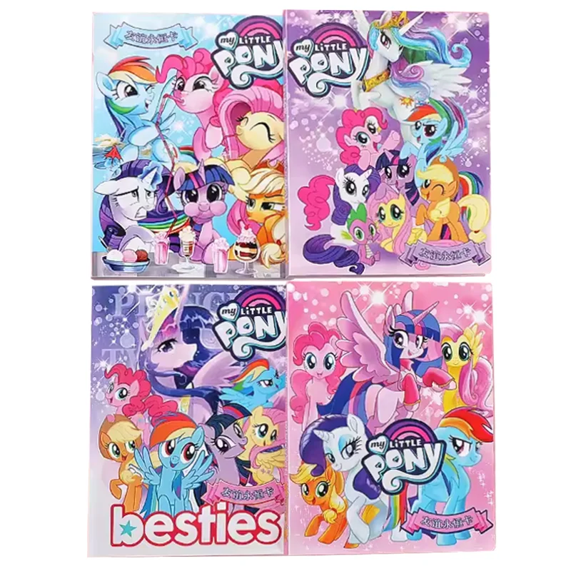 160 počítačov My Little Pony Twilight Sparkle Applejack Cards Album Map Letter Letter Folder Binder Notebook Game Collection Collection Darček hračky Hračky