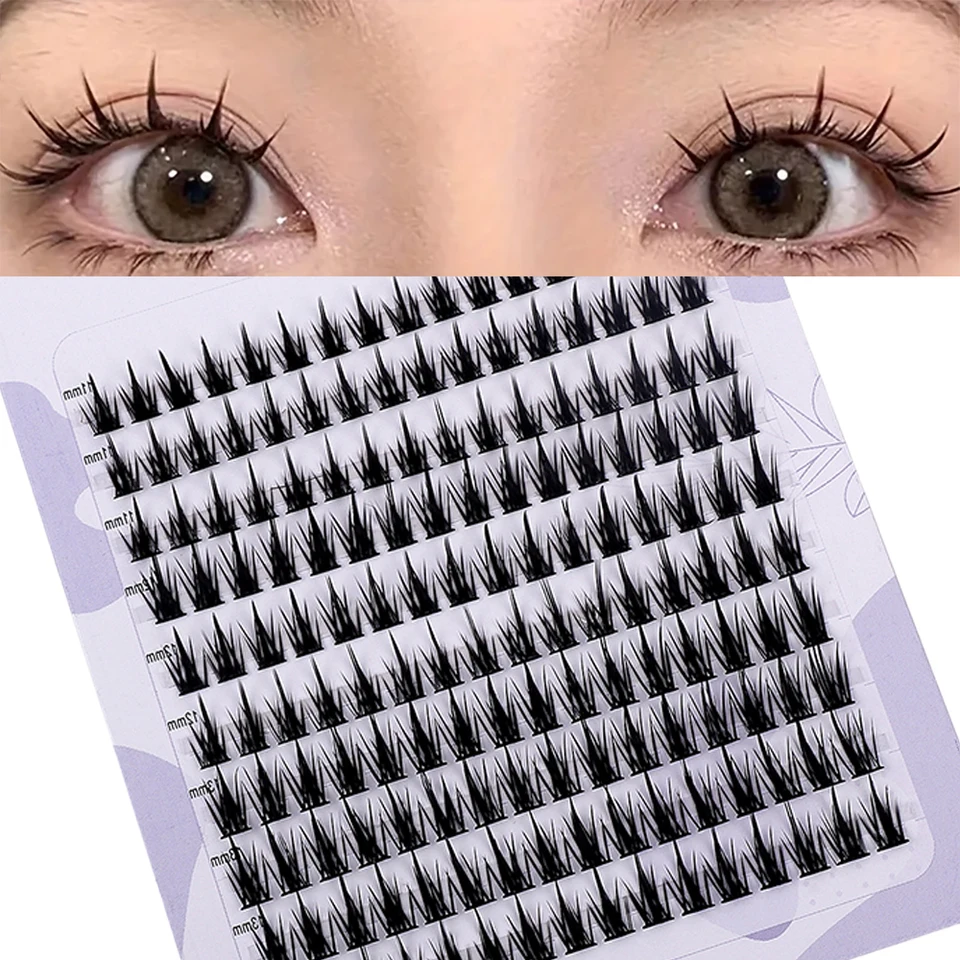 160 riadkov klastrové riasy Faux Mink Mink Mink Ryelashs Cluster Prírodné predĺženie mihalníc 3D Rusko Strip jednotlivé mihalnice Klaster