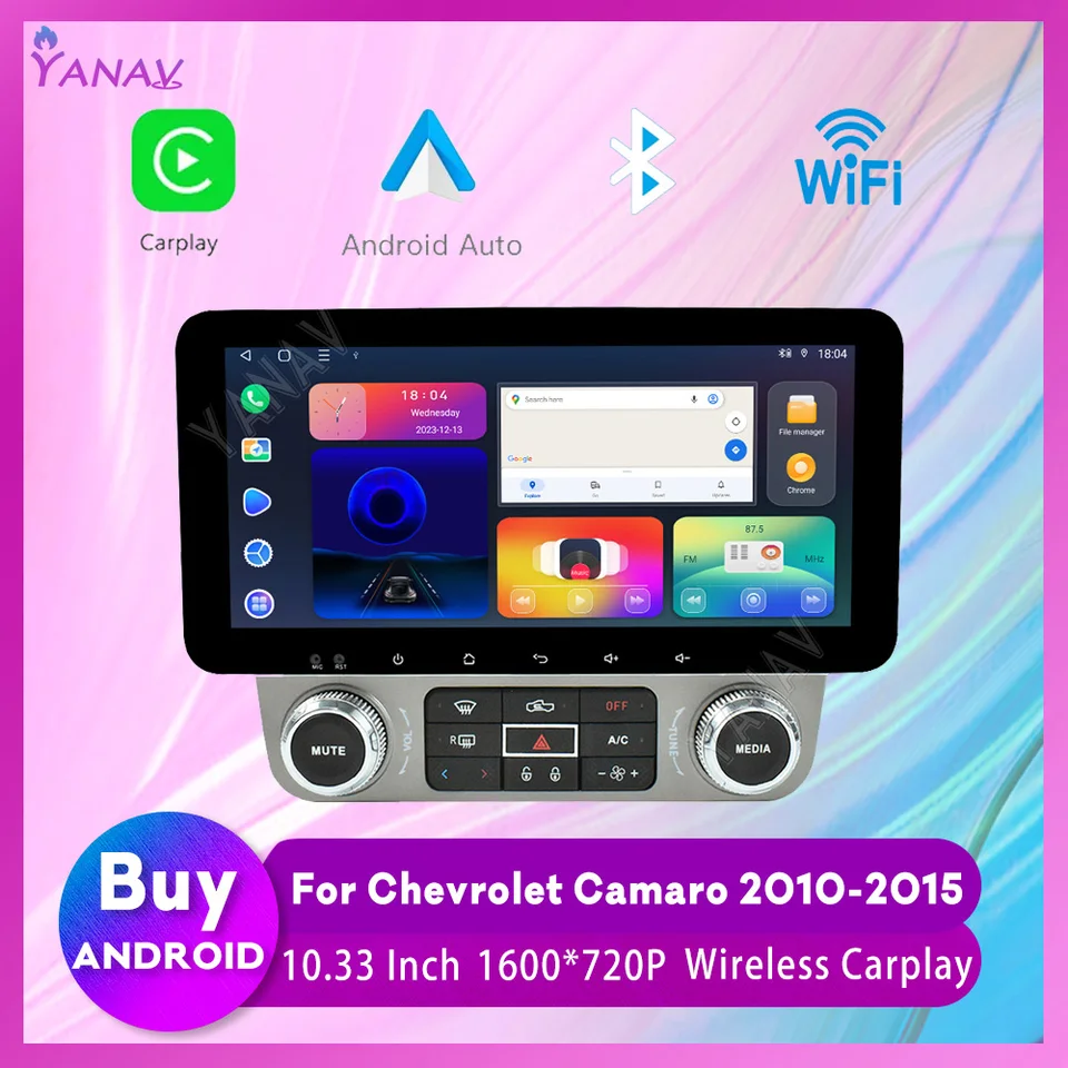 1600*720 Android 256 GB Car Aut Radio pre Chevrolet Camaro 2010-2015 Multimedia Player GPS navigácia Auto bezdrôtová jednotka CarPlay