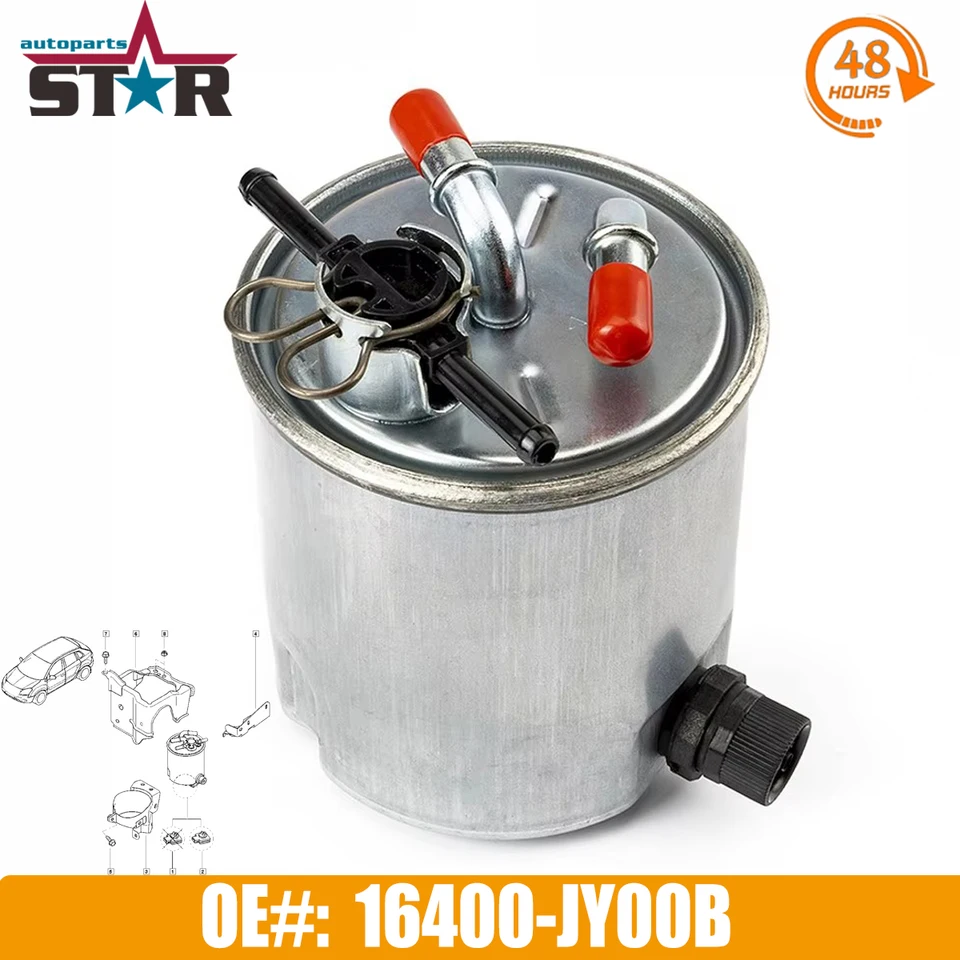 16400-JY00B 16400JY00B Nový palivový filter pre Nissan Qashqai X-Trail pre Renault Koleos 16400-JD50B 16400-JY00D 16400-JY09E
