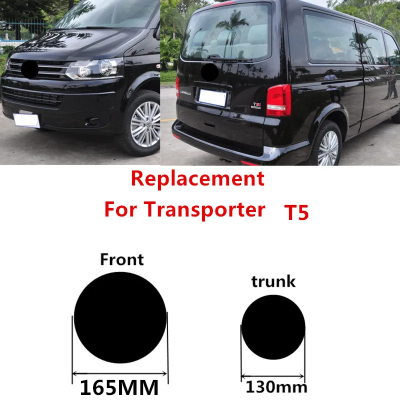 165 mm 130 mm Vymeňte auto predný zadný odznak Grille Grille Logo pre veko pre Volkswagen Transporter Van T5 2010-2015 Craftert