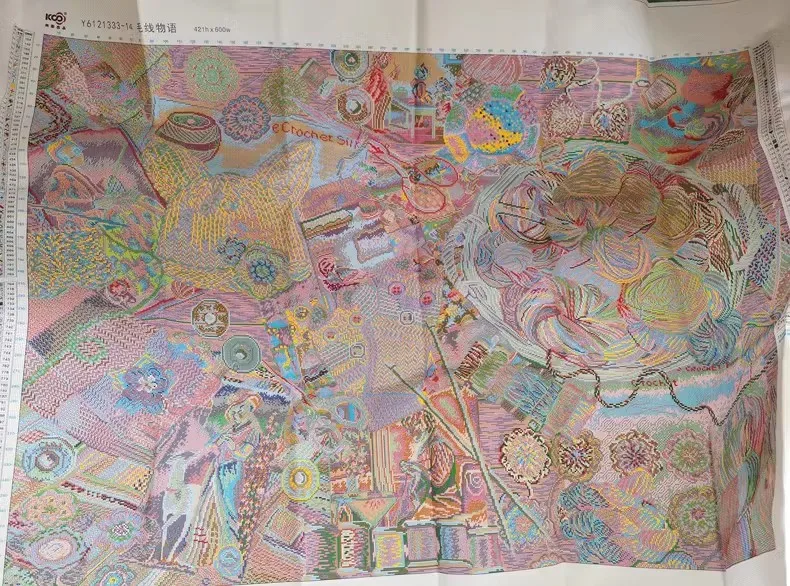 16ct 87x115cm vlny vlny vopred potlačený krížový steh DIY vyšívacie súpravy remeselníkových remesiel FLOSS 163Colors