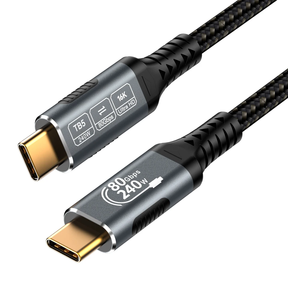 16K Thunderbolt 5 80 Gbps USB 4.0 Extension Type-C Data Extension 240W Rýchle nabíjanie Video kábel Super Speed ​​Data Skladovanie pre USB C Monitor