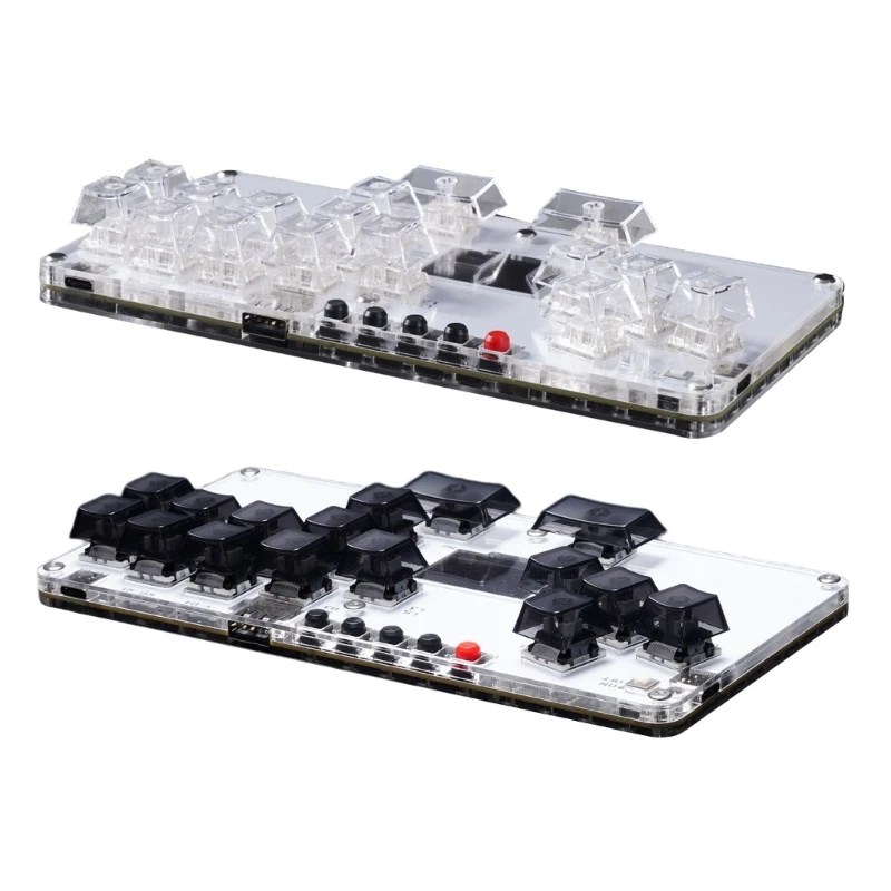 16Keys Gaming Keypad All Button bez pákového ovládača Arcade pre PC so svetlom displeja