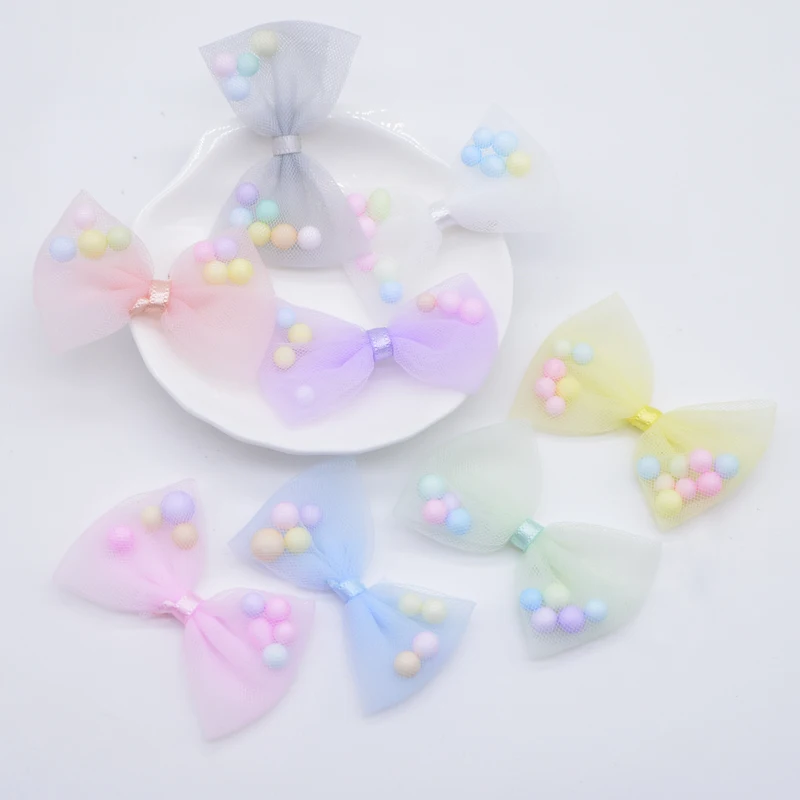 16ks 50*35 mm Candy Color Bow kravaty Aplikácia pre domácich majstrov vlasových klipov dekorácie klobúk klobúk šija