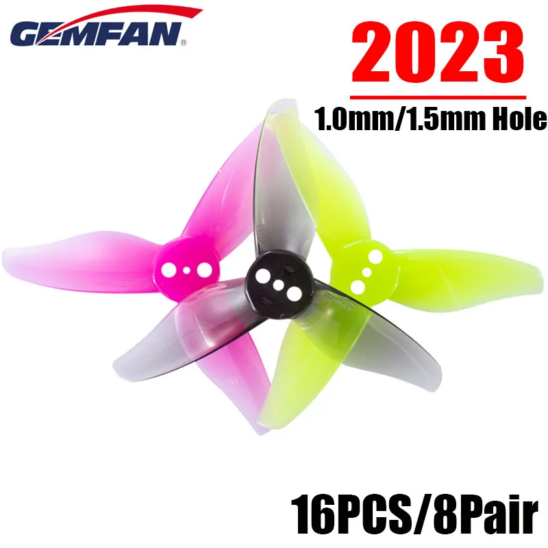 16ks/8pairs Gemfan hurikán 2023 3-čepeľ 2 palcová vrtula 3 dierky 1,0 mm/1,5 mm priemer otvoru pre RC špáradlo FPV FPV DRON