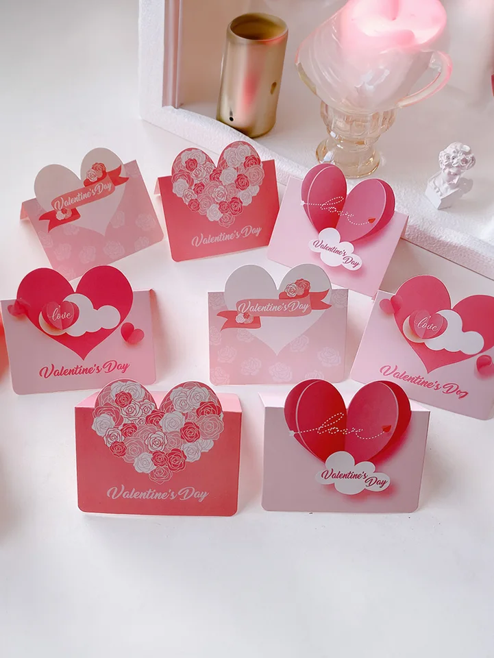 16ks Love Greating Card Vianoce Valentín Deň malá karta narodeninové podujatie Prázdninové pozdravy Deň matiek požehnanie
