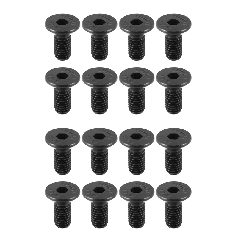16ks MTB Bicykel Lock Lock Shote Cleat Montážna skrutka pre Shimano SPD Self Locking Lock Lock Ocel Black