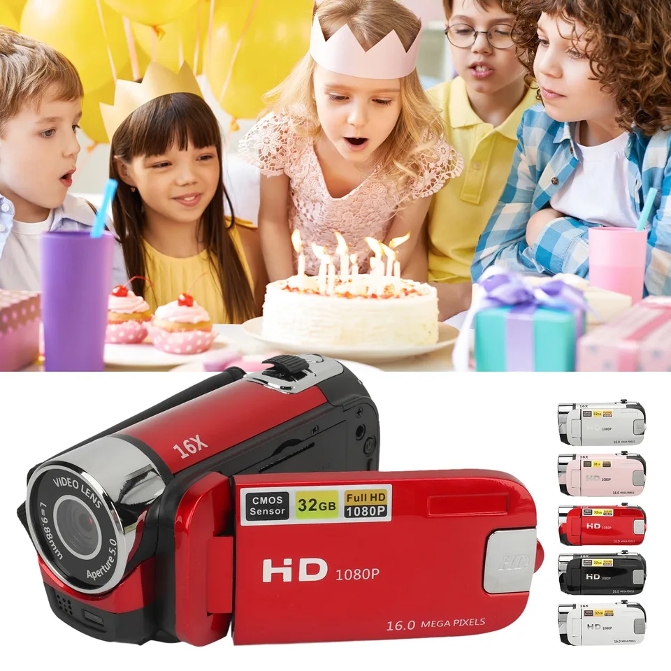 16MP digitálny fotoaparát Videokamera zapisovač USB Port Connection 1080p Rozlíšenie s výplňou pre cestovnú svadobnú nahrávku