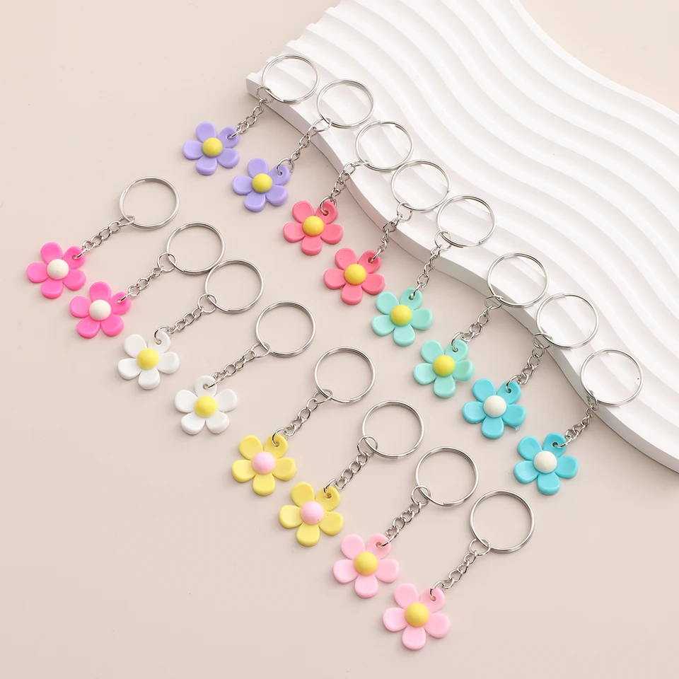 16pcs PVC Sun Keychain Fashion Módna roztomilá karika