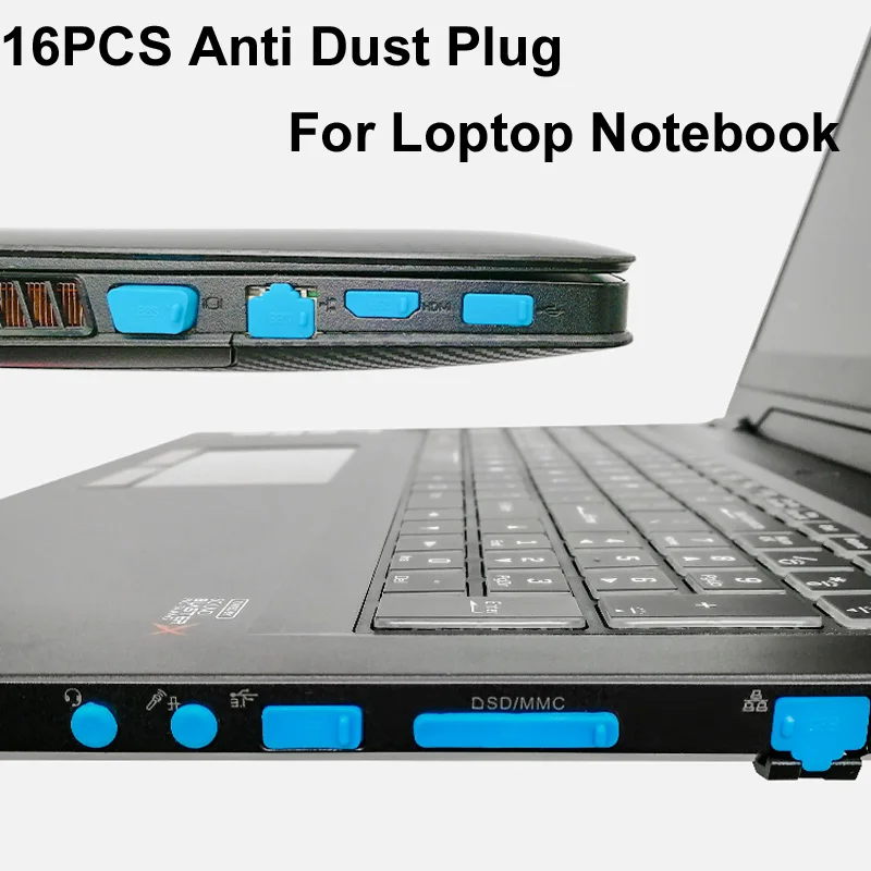 16pcs/set farebný silikónový protipratový kryt proti prachu typu C Type C Dustodopeus USB port HDMI RJ45 nepremokavá SD karta pre notebook