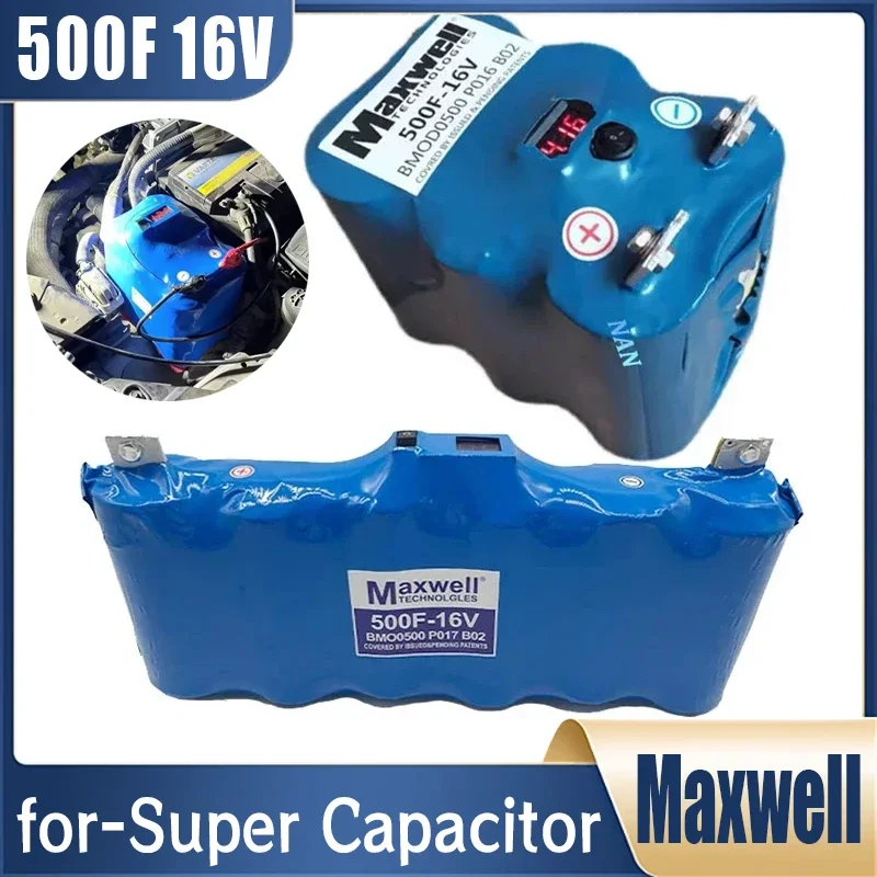 16V 500F 2,7V 3000F pre usmerňovač automobilov Super Contacitor s napäťovým displejom Audio kondenzátor pre Maxwell Super Kondenzátor