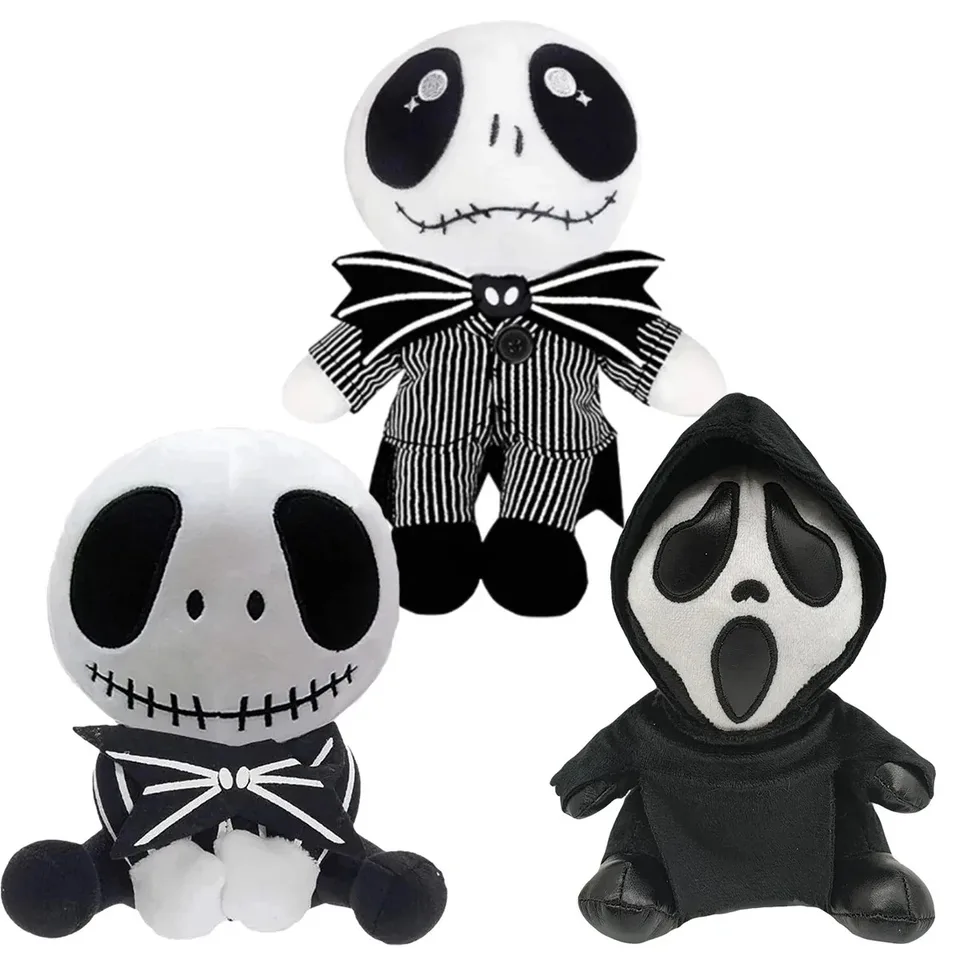 17-25 cm Jack Skellington Plush Doll Hračky Nočná mora pred Vianocami mäkkých plnených hračiek pre deti deti Halloween Darčeky