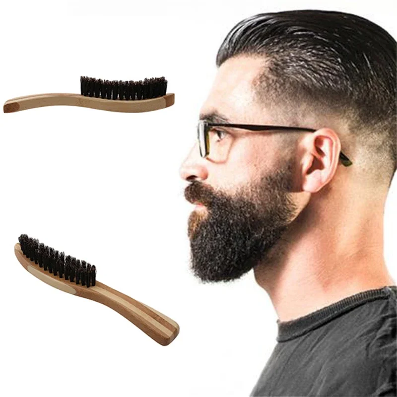 17*2cm Men Boar Hair Bristle brada Brush Horenie hrebe