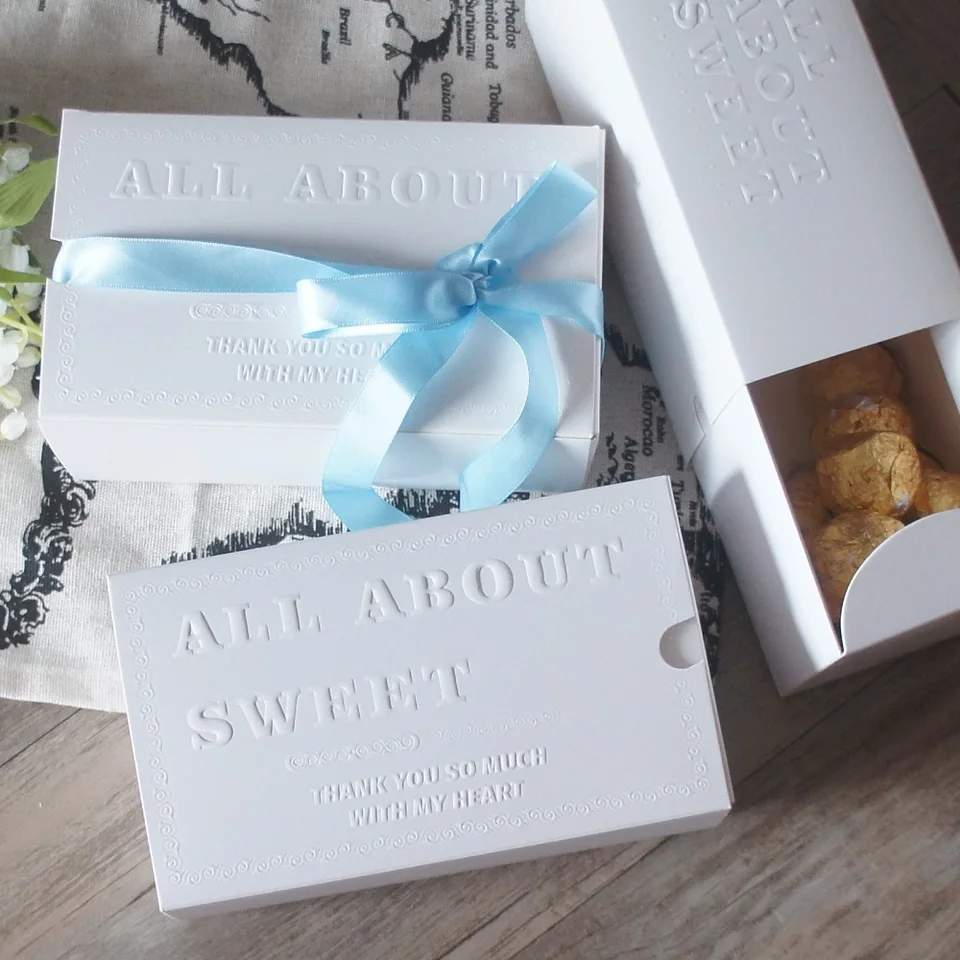 17*7,5*10cm 10 ks biely sladký tematický papier papier Candy Sweet Party Svadobné narodeniny darček na pečenie boxy jedlá mydlo Balenie