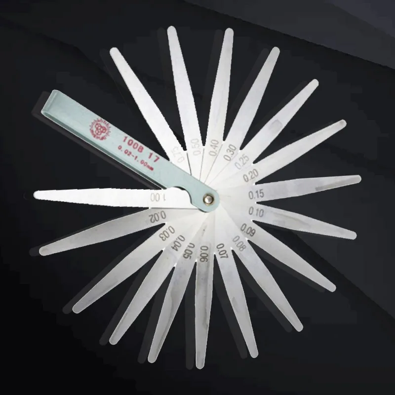 17 Blades Feeler Metric Gap Fller 0,02-1,00 mm merací nástroj na nastavenie ventilu motora