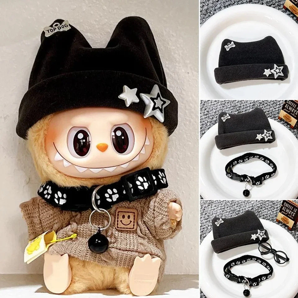 17 cm Mini Plush Doll's Clothes Doplnky pre Kóreu KPOP EXO LABUBU IDOL Super roztomilý sveterový klobúk set oblečenie darček